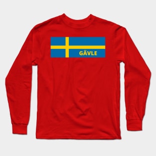 Gävle City in Swedish Flag Long Sleeve T-Shirt